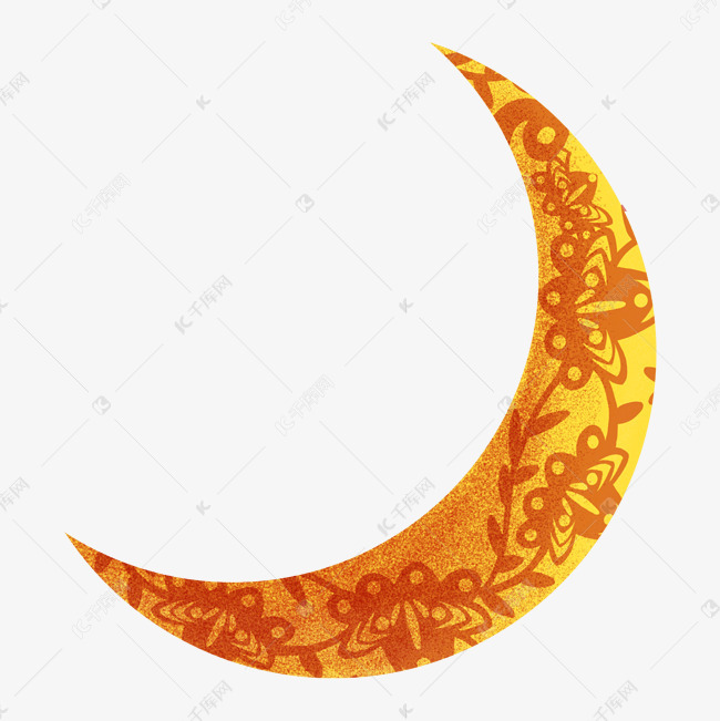 中国风剪纸花纹月亮