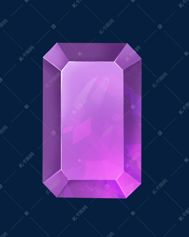 方形紫色规整宝石