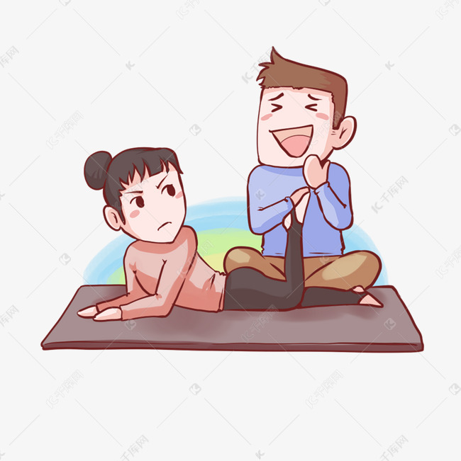 夫妻瑜伽动作小人图图片