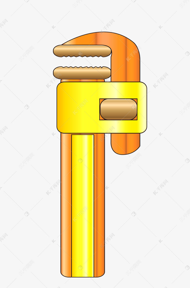 卡通黄色管钳插画