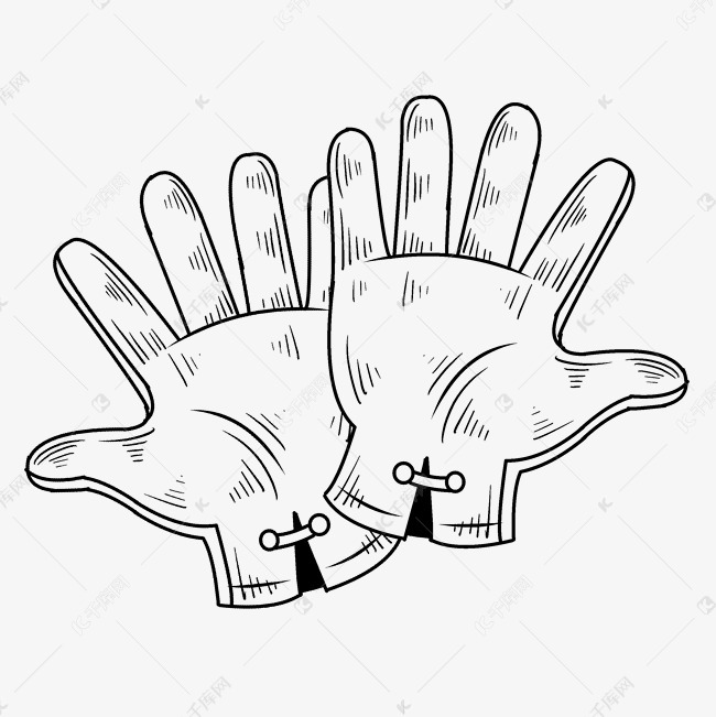 线描手套装饰