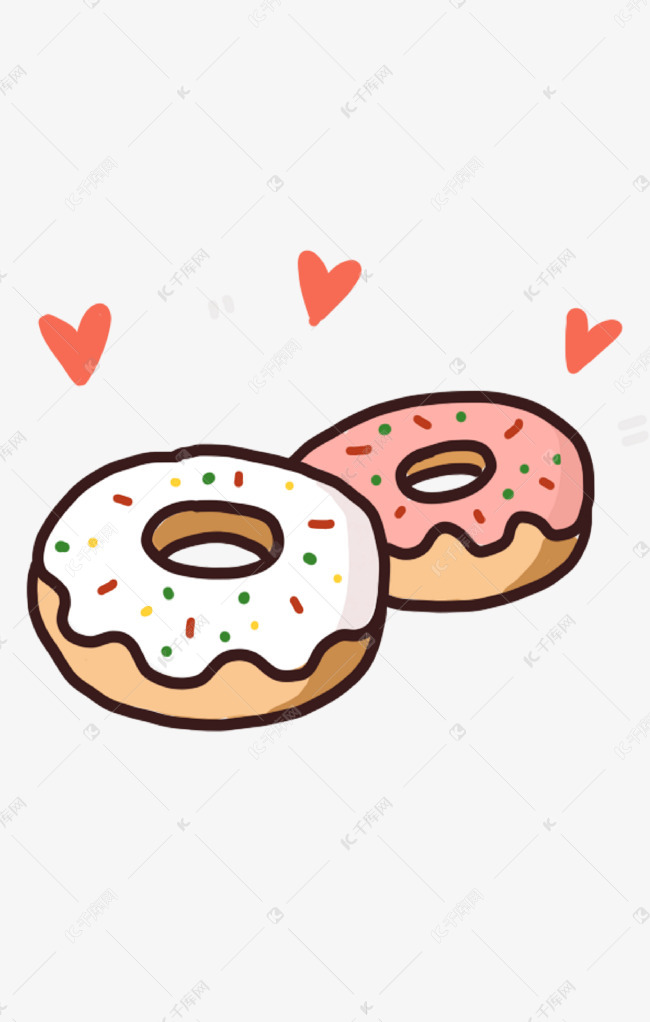 情人节甜甜圈插画