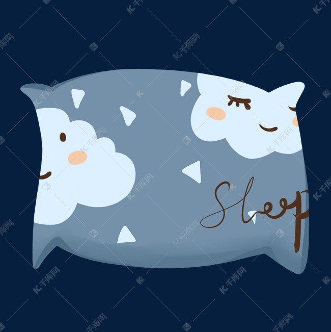 卡通手绘云朵图案枕头