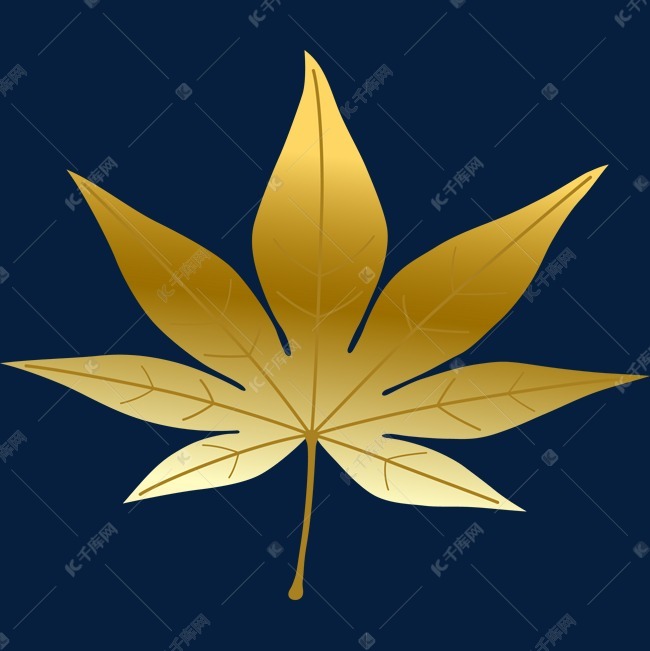 金色矢量卡通梧桐叶