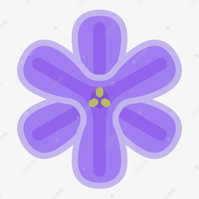 紫色六瓣花免抠图