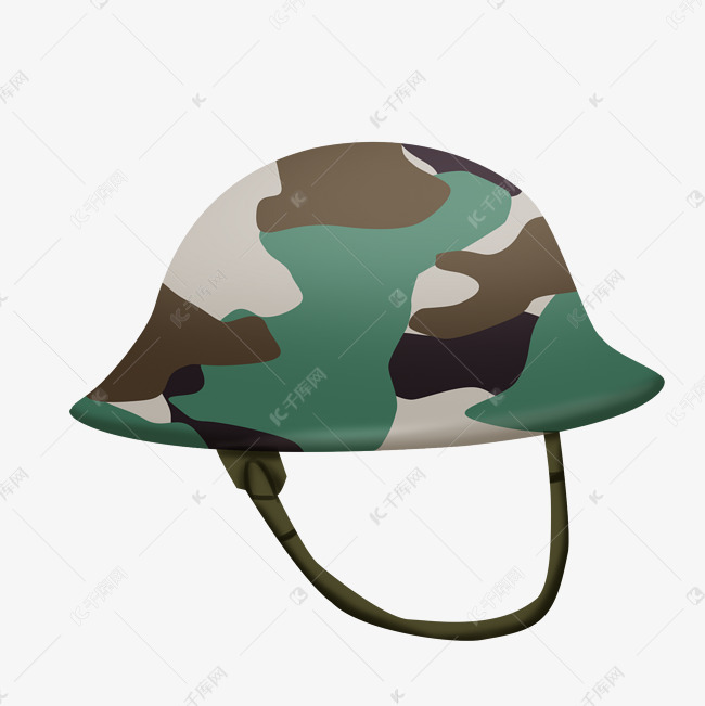 军事帽子迷彩插画