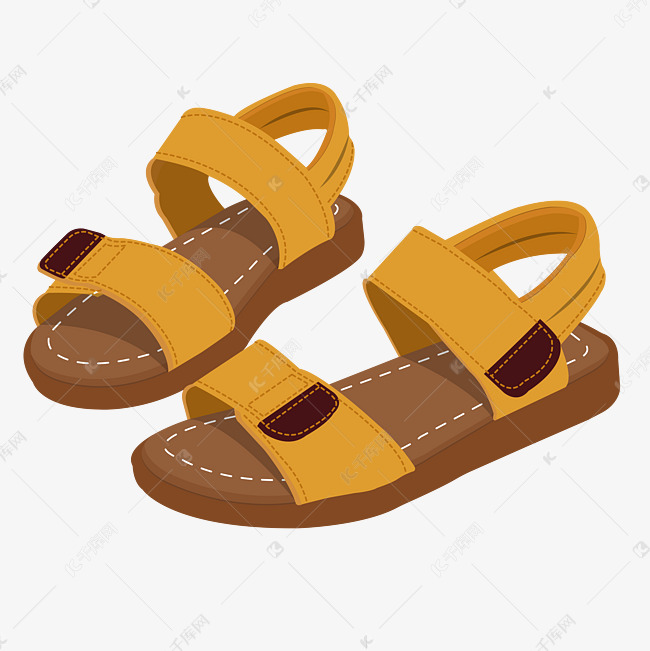 夏季手绘矢量凉鞋素材图片免费下载-千库网
