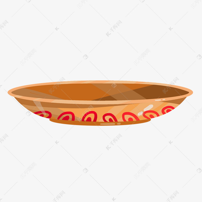 手绘盘子餐具插画