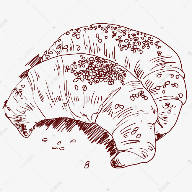 线描美食糖酥插画