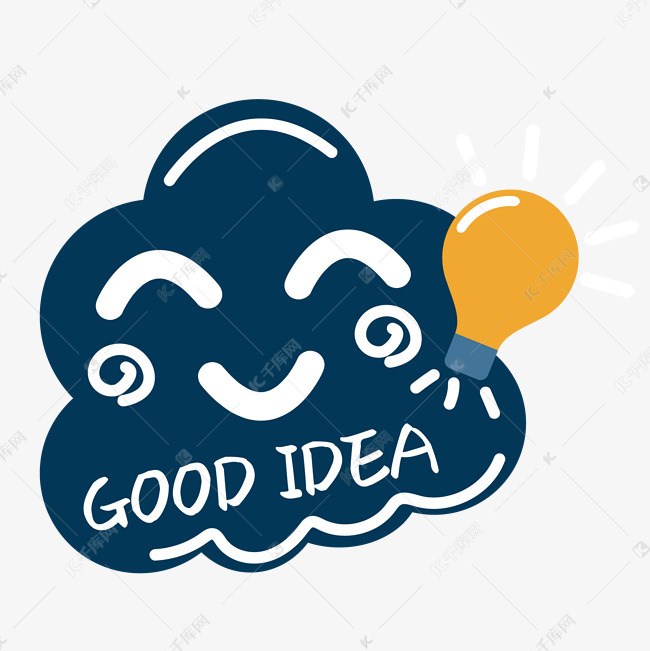 卡通免抠图灯泡英文