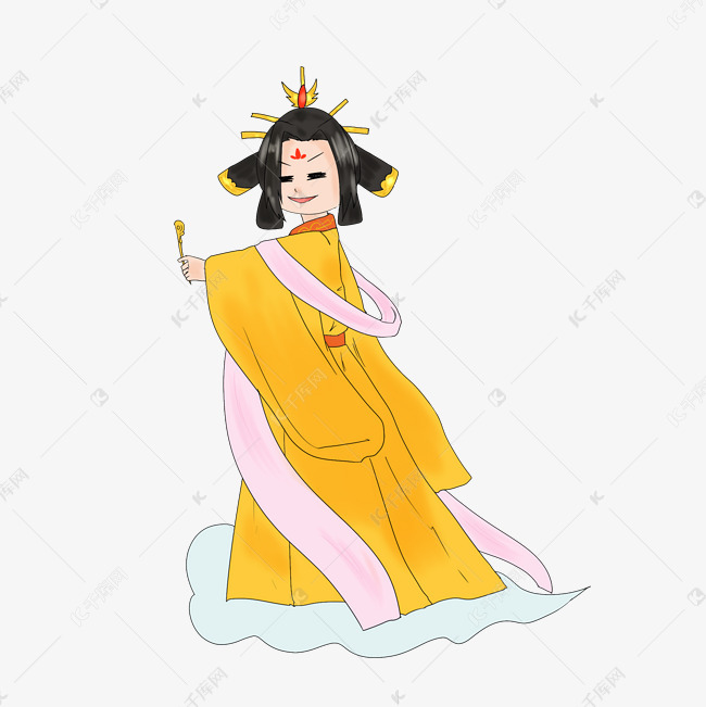 七夕故事王母手拿金簪