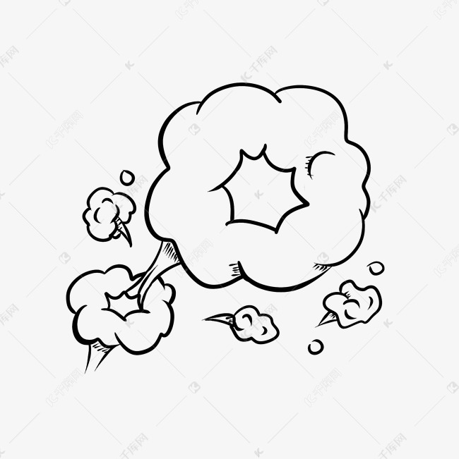 黑色线条的烟雾圈