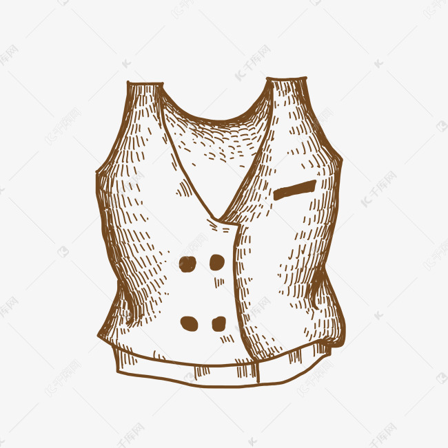 手绘背心线稿插画