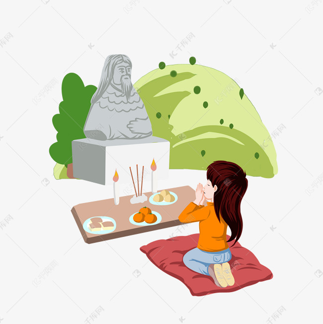 谷雨祭祀的小女孩