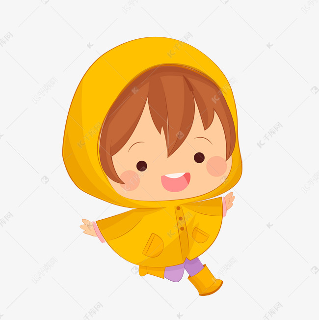 可爱的雨衣小女孩