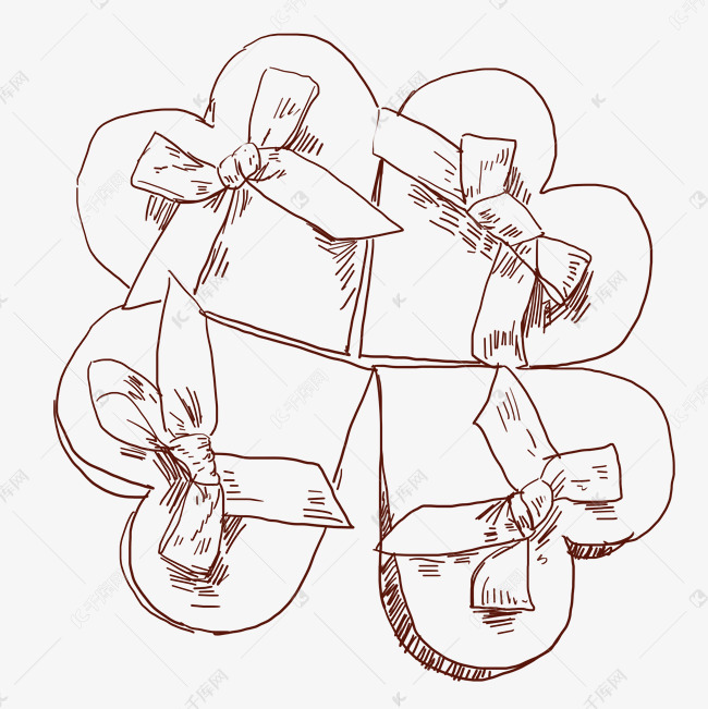 手绘爱心喜糖包装盒