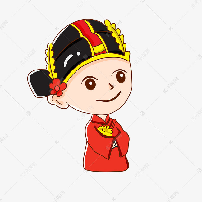 手绘帅气的新郎插画