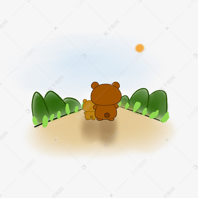 父亲节卡通熊父子