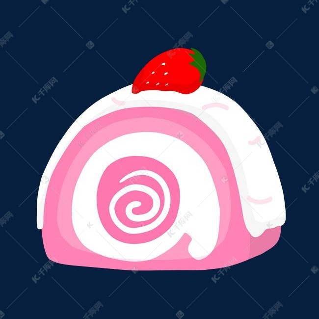 手绘粉色蛋卷素材图片免费下载 高清装饰图案psd 千库网 图片编号