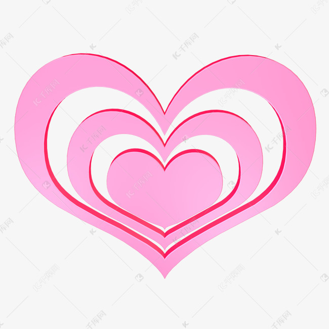 3d粉色桃心矢量图