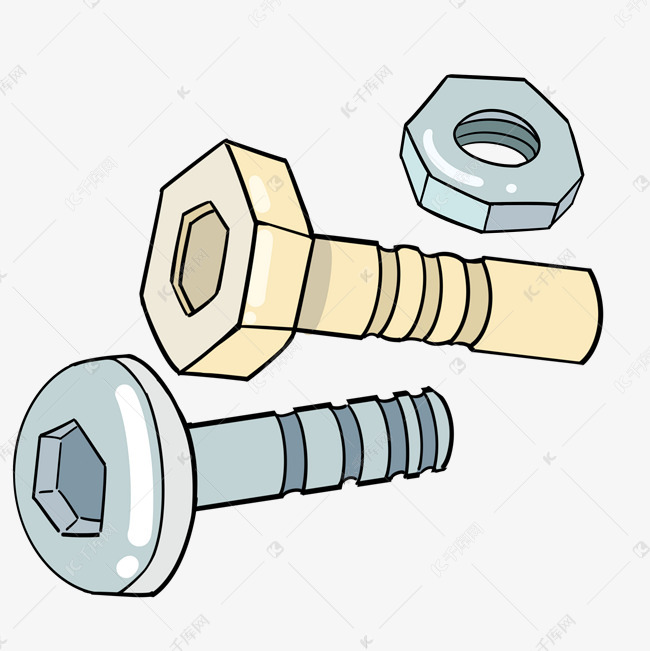 漂亮的螺丝装饰插画