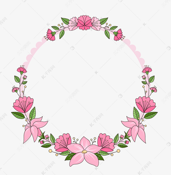 清新手绘花朵花卉边框