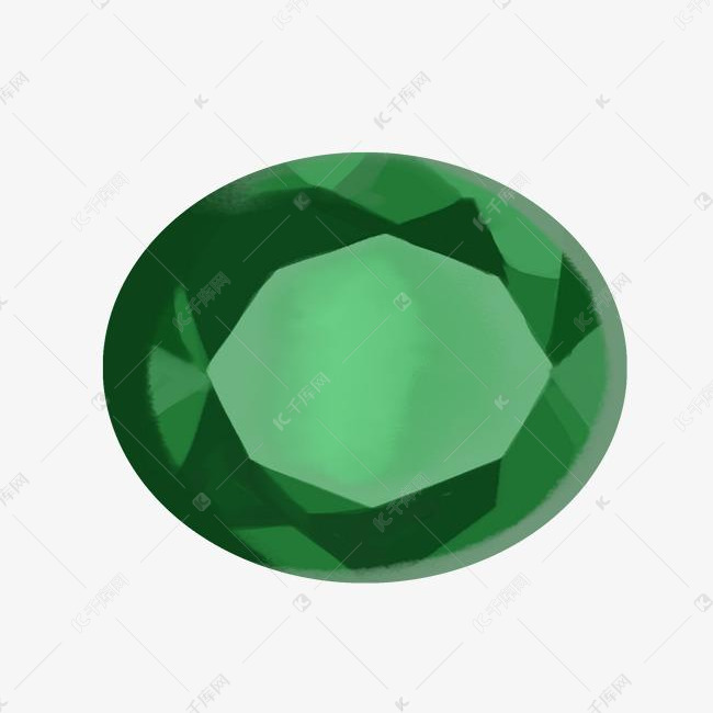 卡通绿宝石吊坠插画