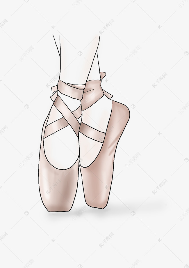 手绘粉色芭蕾舞舞鞋