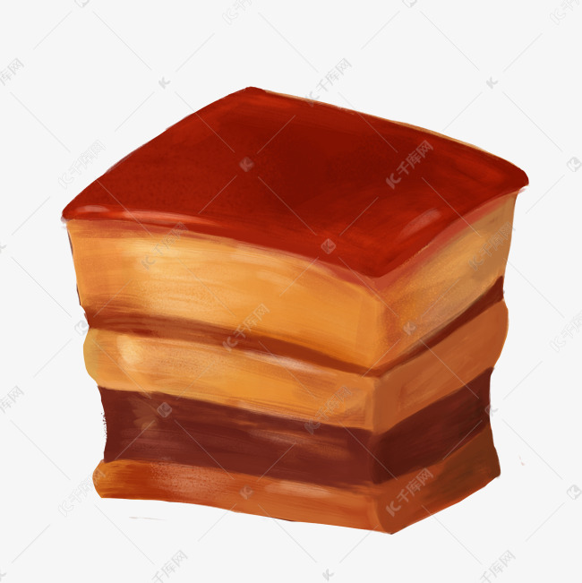 肉类东坡肉的插画