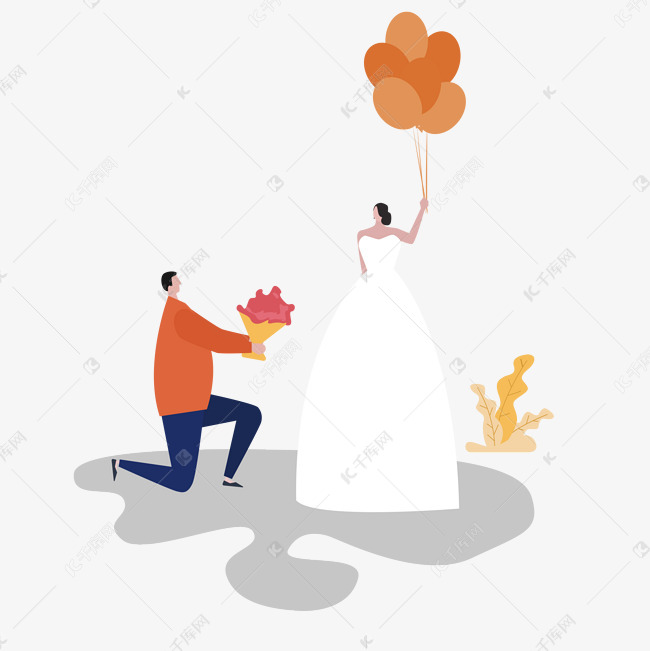 通用节日彩色卡通手绘求婚