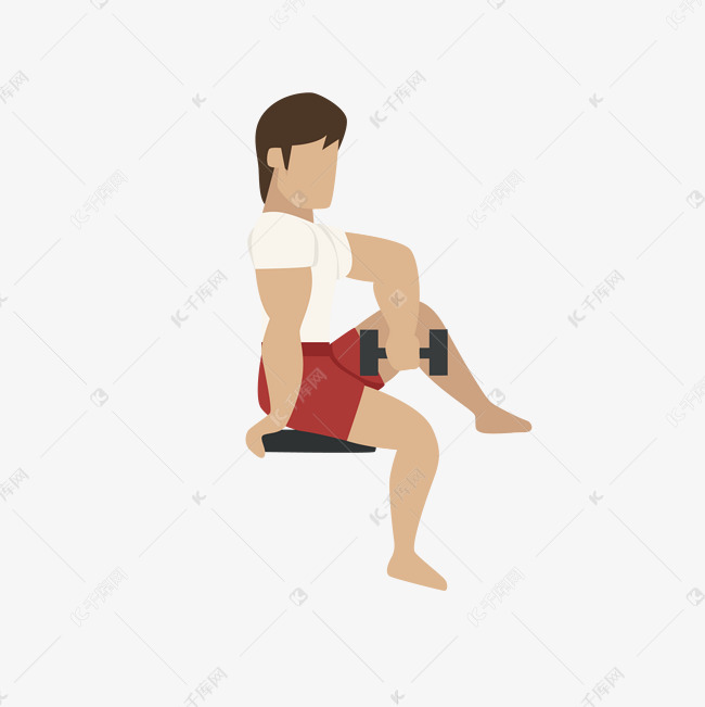 哑铃抬脚姿势矢量素材