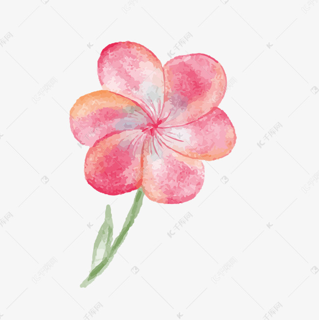 卡通手绘六瓣花矢量素材