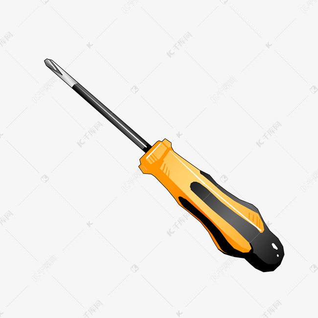 黄色的螺丝刀插画