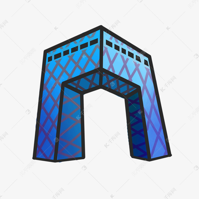 手绘中央电视台插画