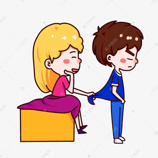 情人节可爱情侣闹别扭