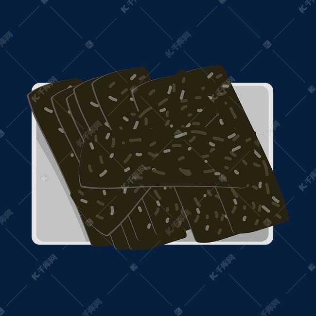 一盘零食海苔插画