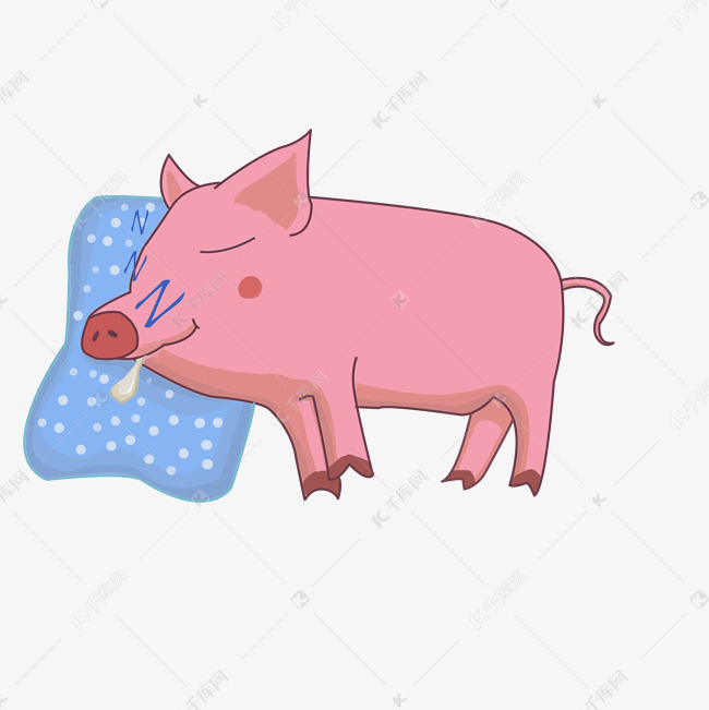母猪躺着的卡通图片图片