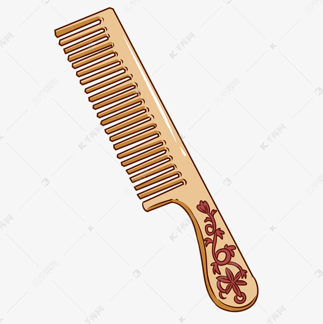 手绘实用的梳子插画