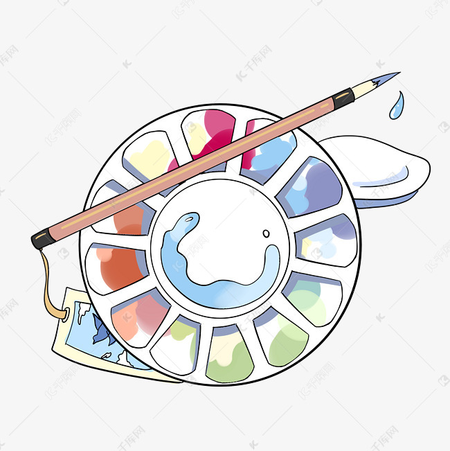 绘画调色盘颜料插画