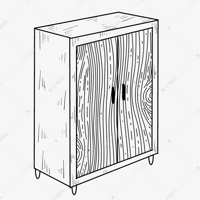 线描柜子手绘插画