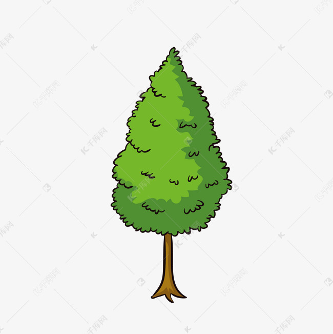 卡通春天的一棵树矢量素材