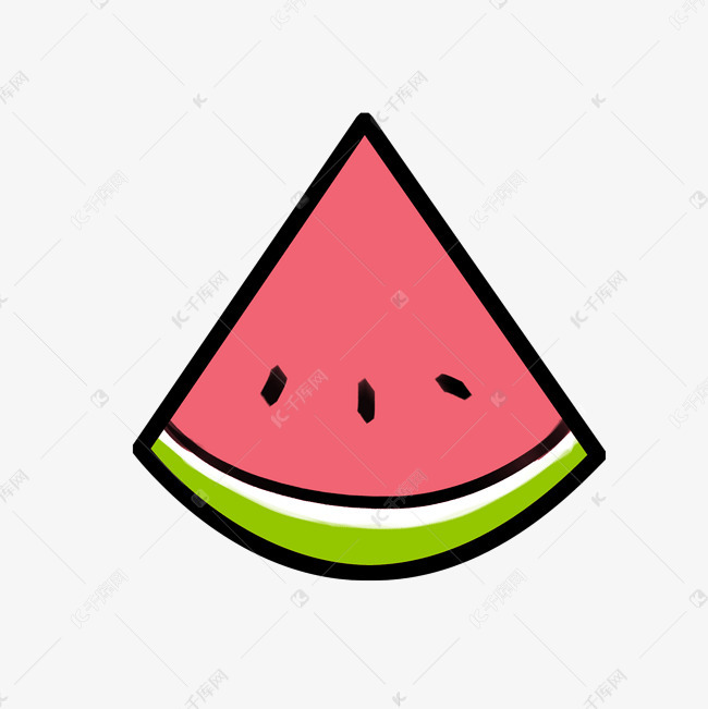 手绘红色西瓜水果卡通素材图片免费下载 高清装饰图案psd 千库网 图片编号
