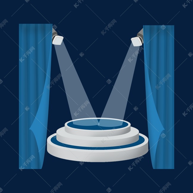 手绘创意舞台插画