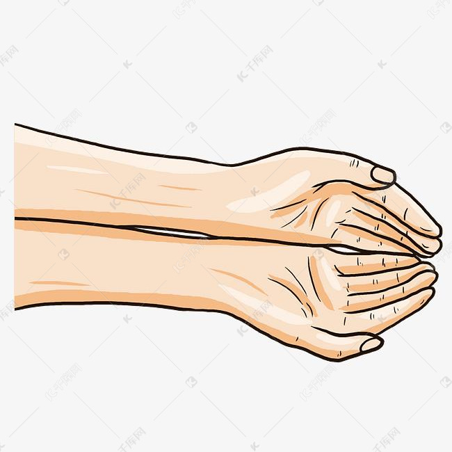 手绘双手捧着卡通