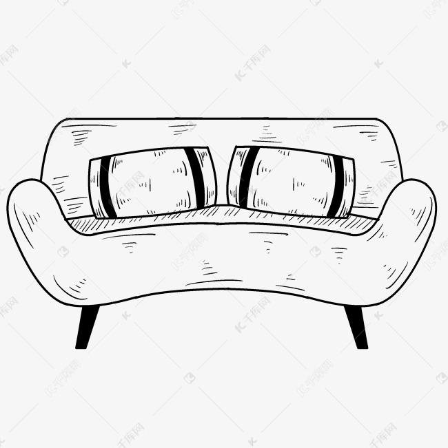 手绘家具沙发插画
