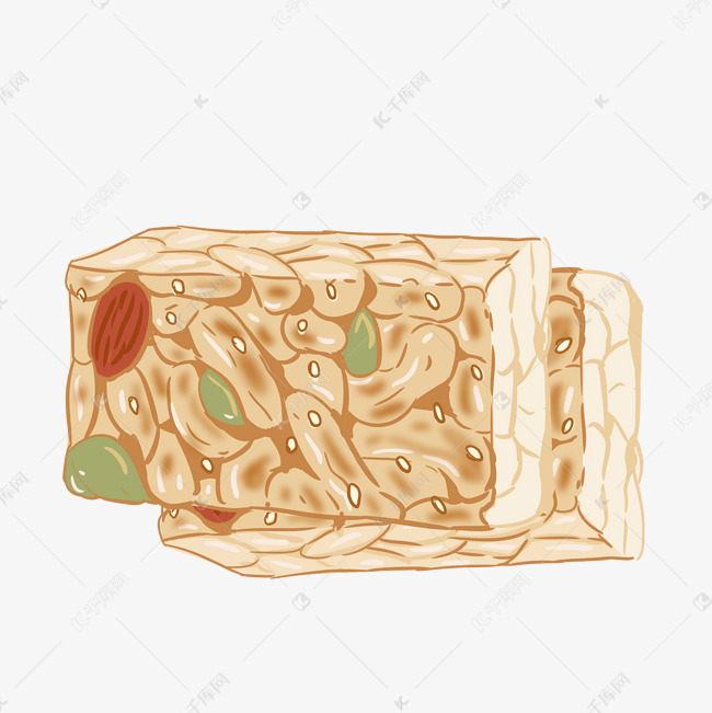 沙琪玛零食卡通插画