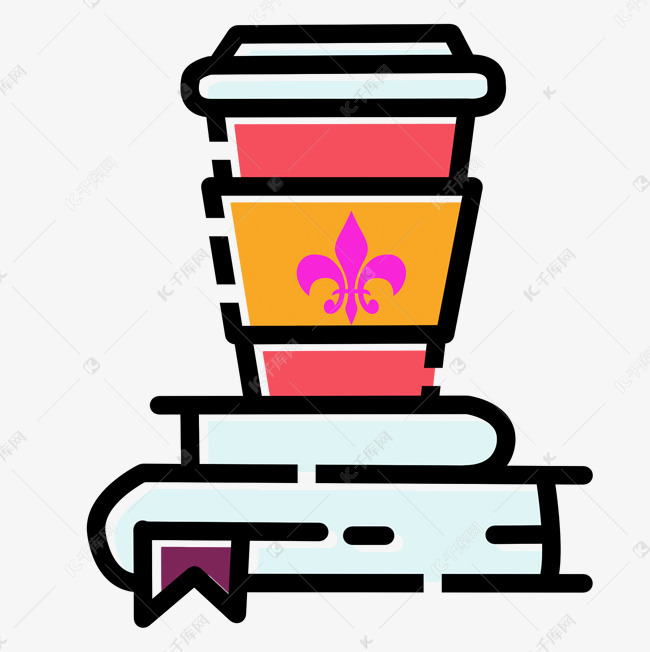 一杯动漫咖啡饮料免抠图