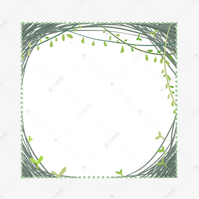 卡通植物边框插图