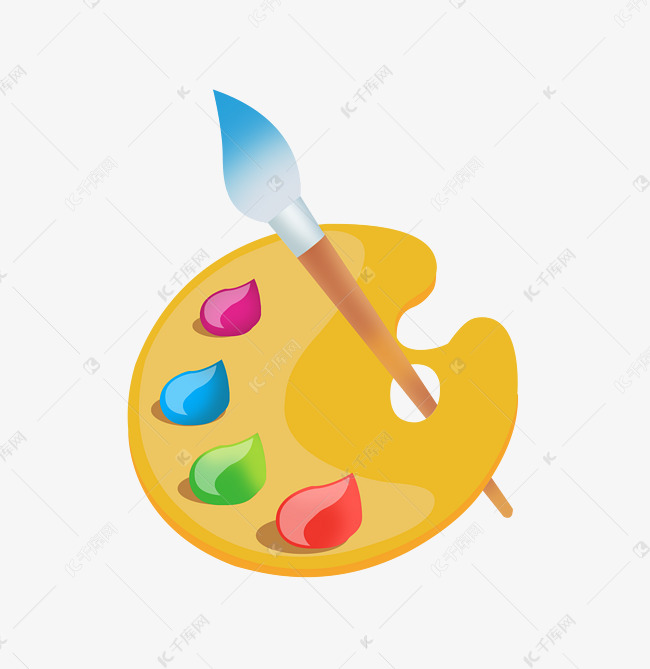 绘画工具调色板插画