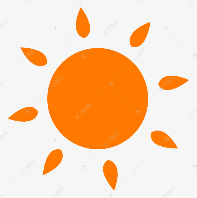 太阳卡通简笔画橙色